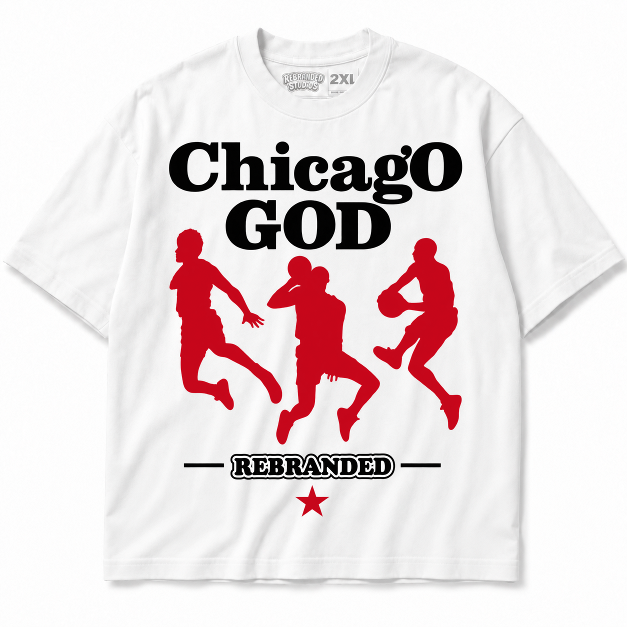 Rebranded Studios Chicago God Air Jordan 9 OG Space Jam Graphic T-Shirt