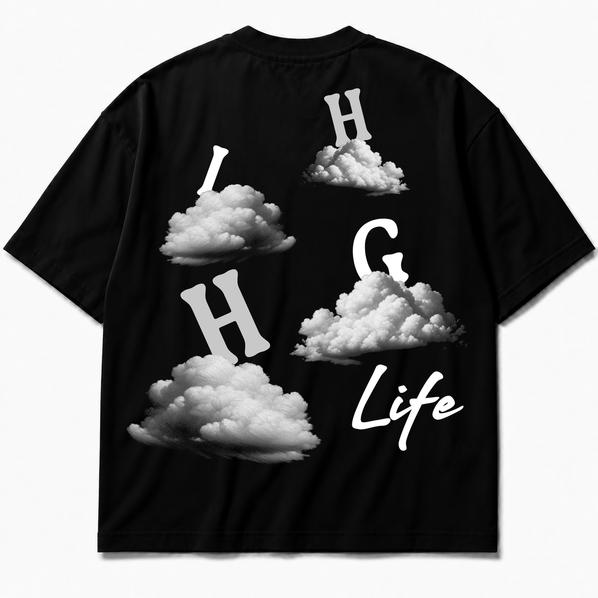 High Life Air Jordan 8 Chrome black graphic tee back print