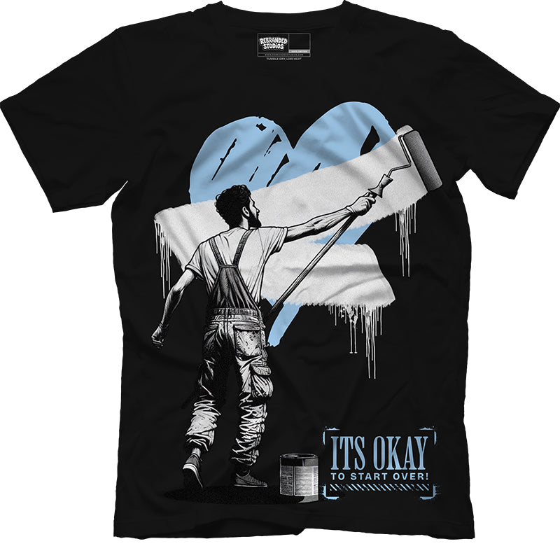 It's Okay To Start Over (Air Jordan 5 Black Carolina UNC) T-Shirt