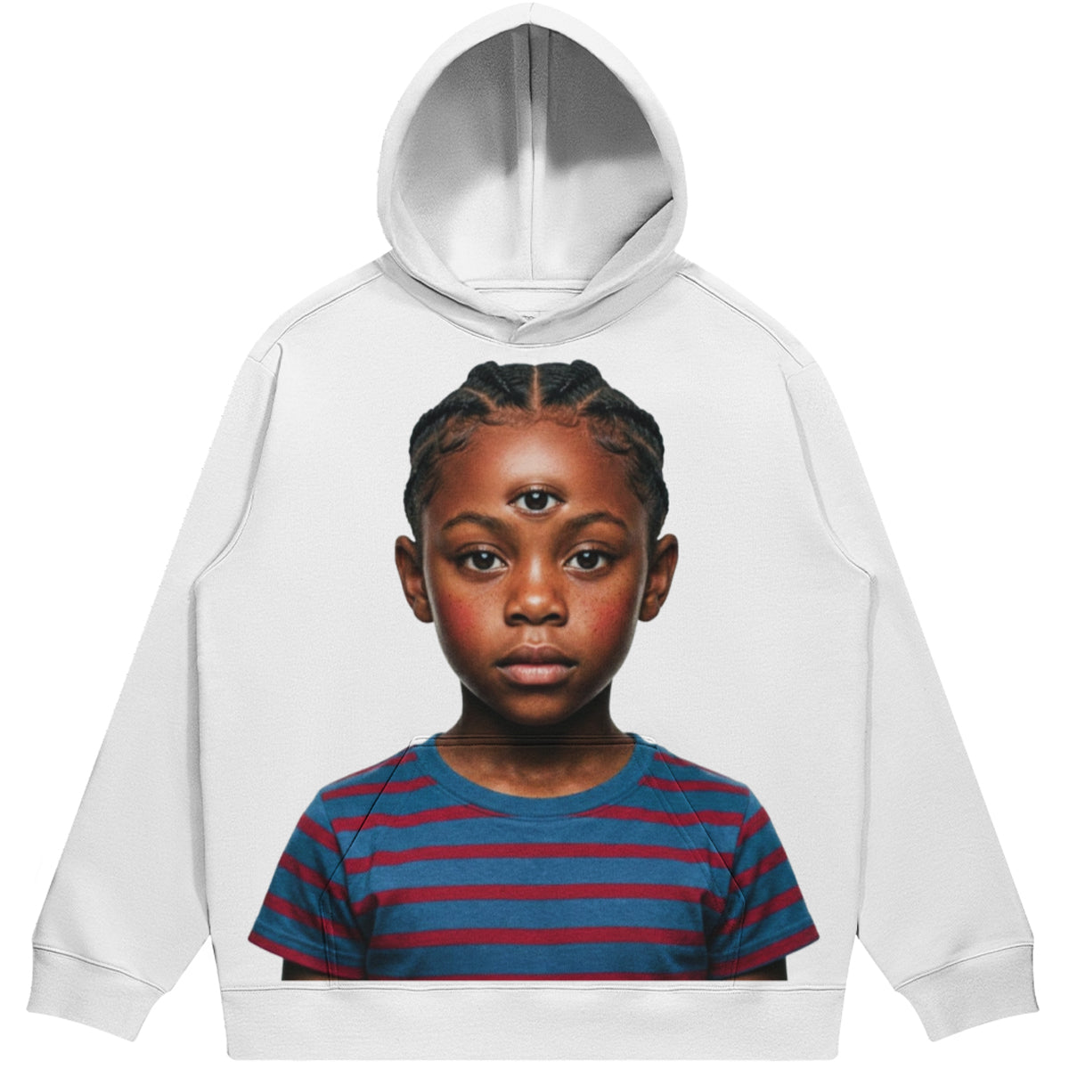 The Third Eye (Air Jordan 3 True Blue) 380 GSM Brushed Fleece Drawstring Hoodie