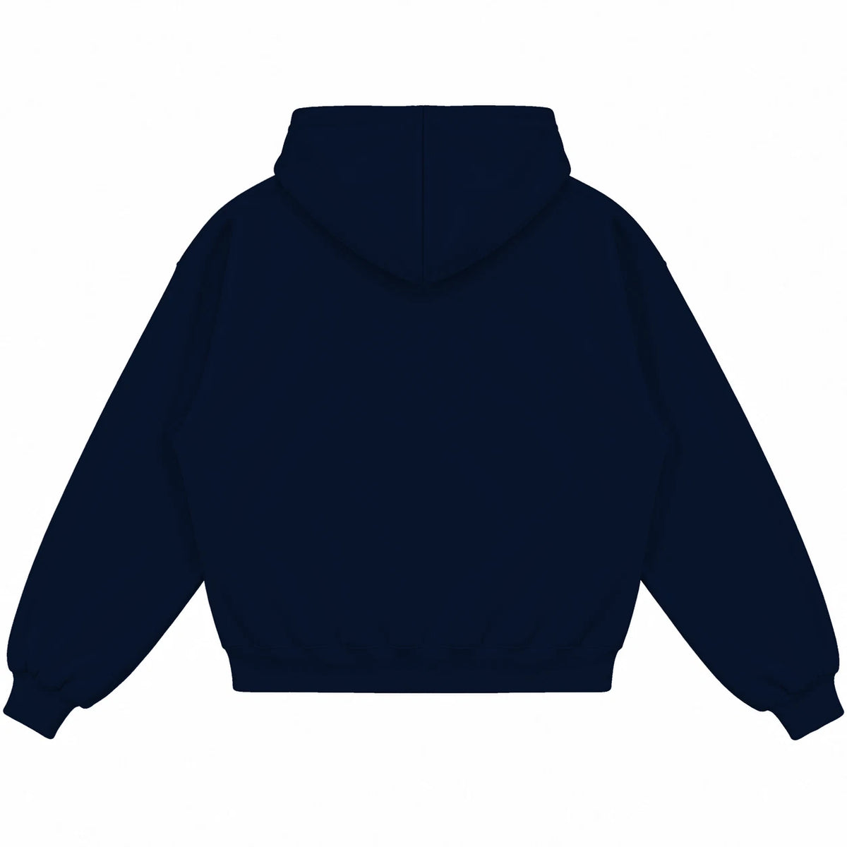 Rebranded Studios hoodie — back view without sneakers