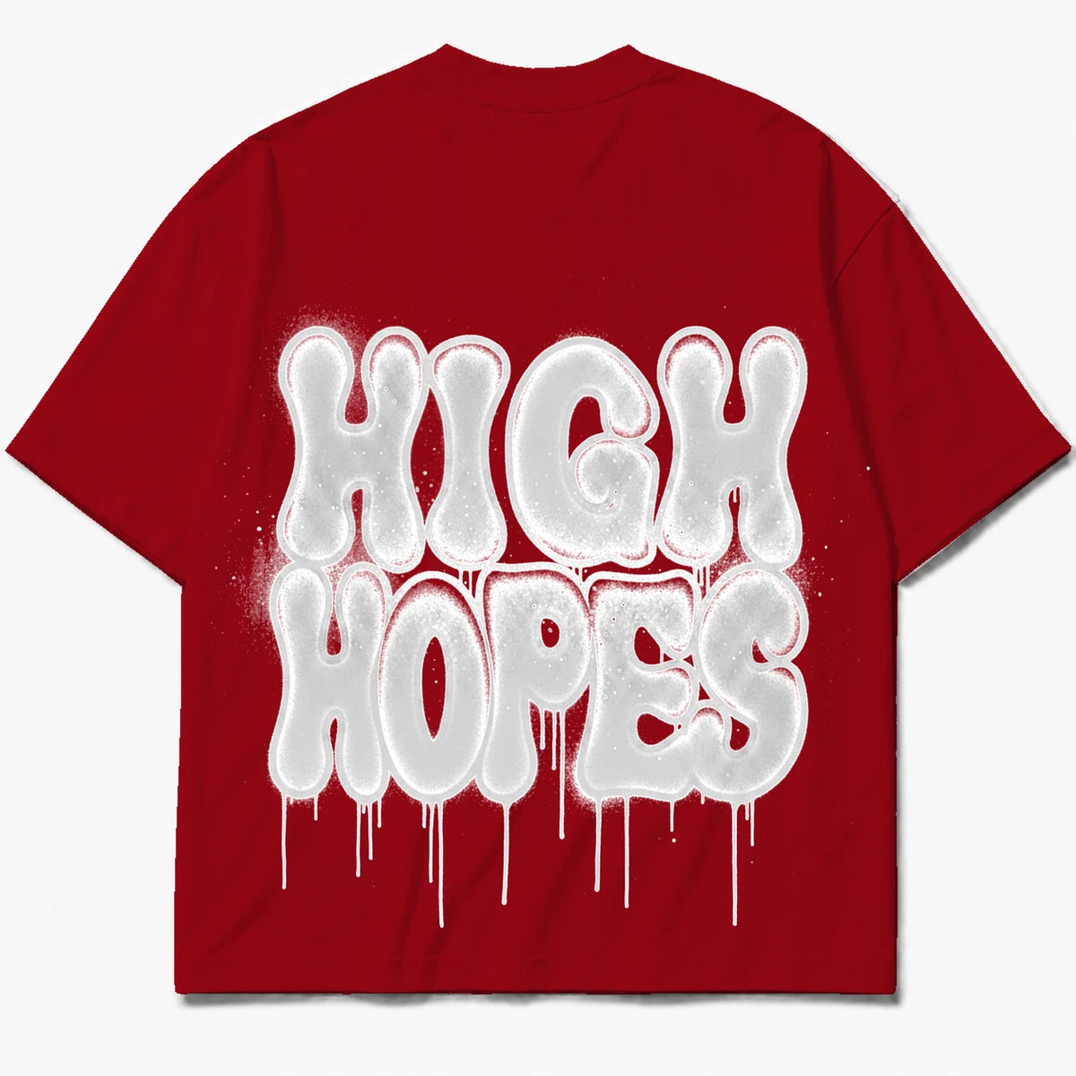 Rebranded Studios High Hopes Air Jordan 4 Brick By Brick red shirt — back
