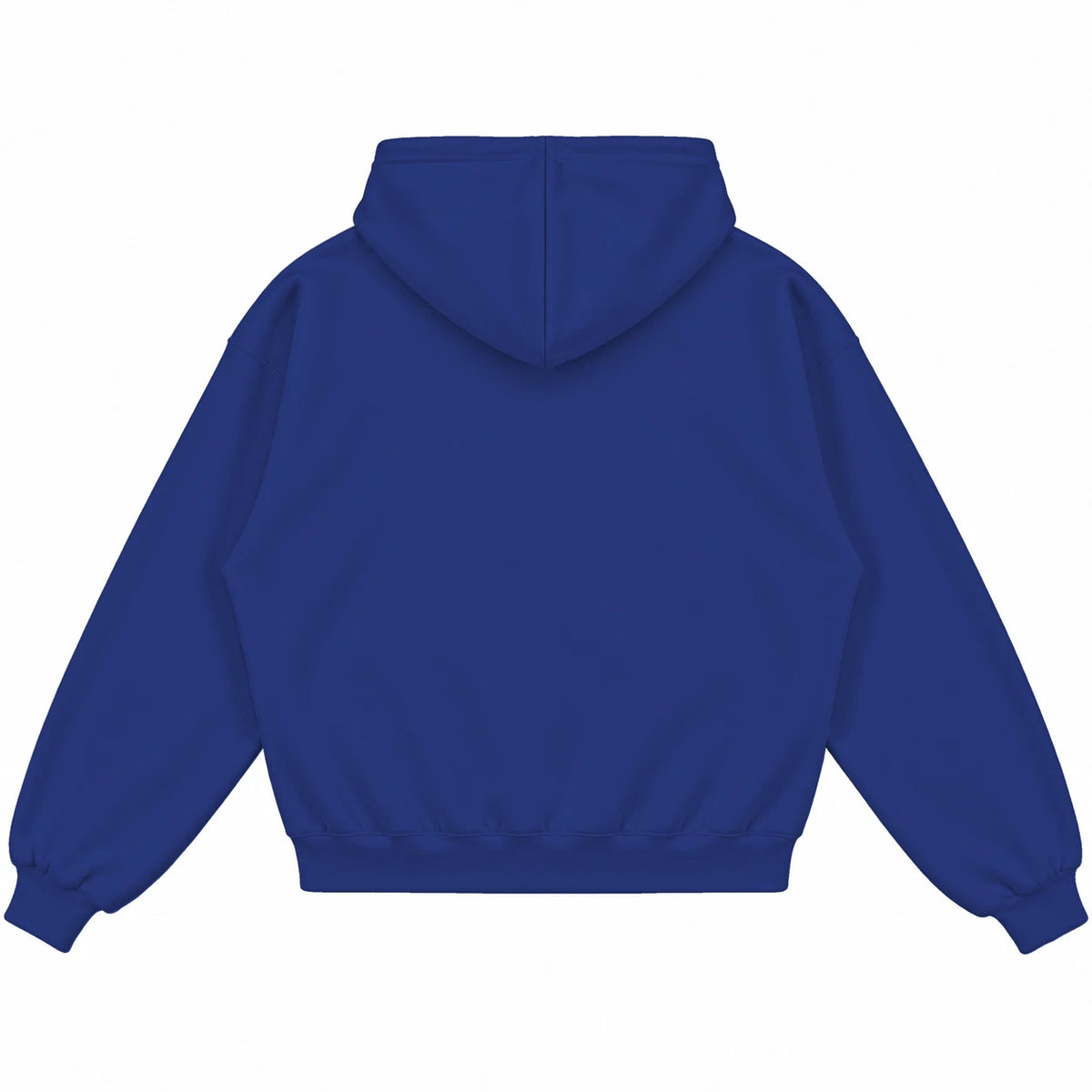 Rebranded Studios hoodie — back view without sneakers