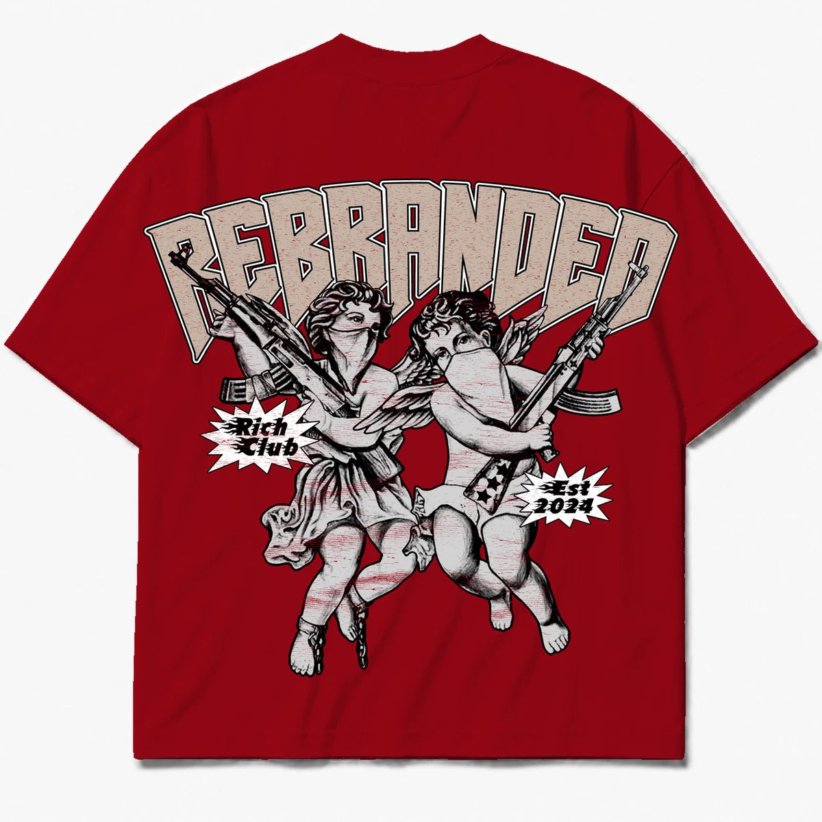 Rebranded Studios Angels 2.0 Air Jordan 4 Brick By Brick red shirt — back