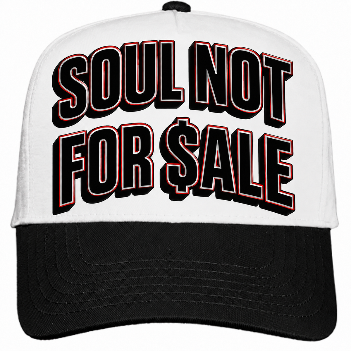 Rebranded Studios Soul Not For Sale Air Jordan 9 OG Space Jam Snapback — white crown, black brim, black, white and red front design
