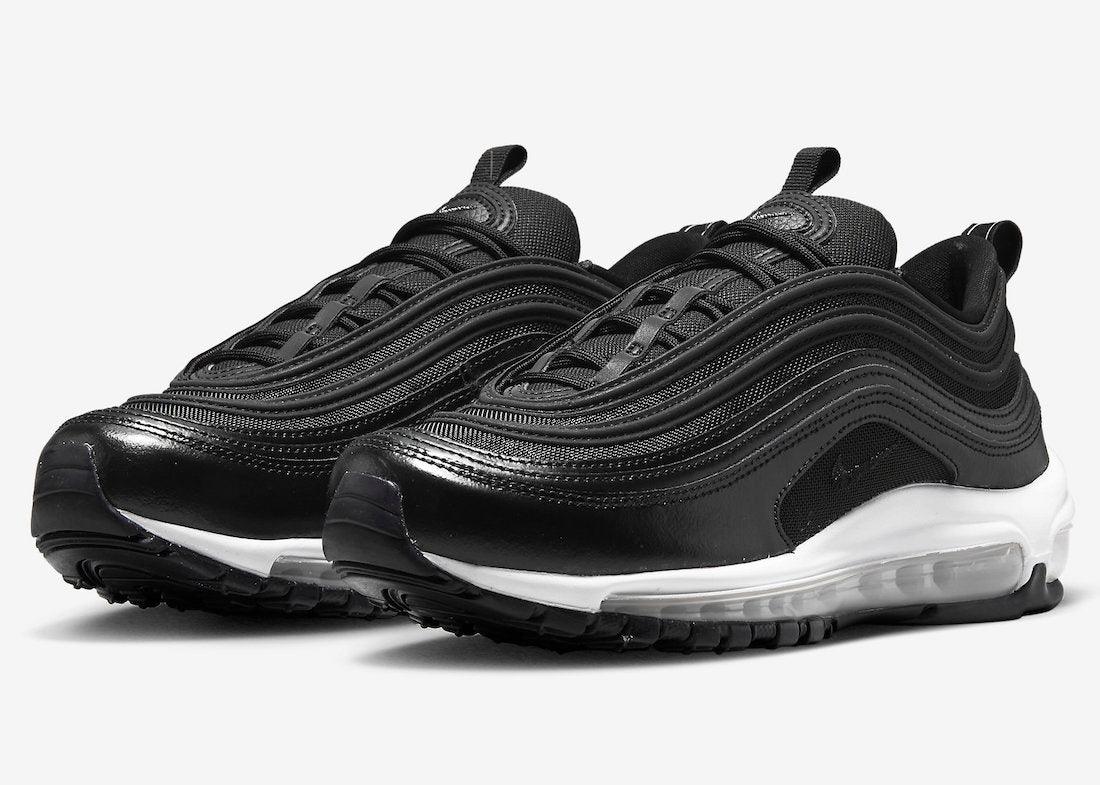 A Black/White Nike Air Max 97 With Shiny Leather and 3M Reflective - Rebranded Studios