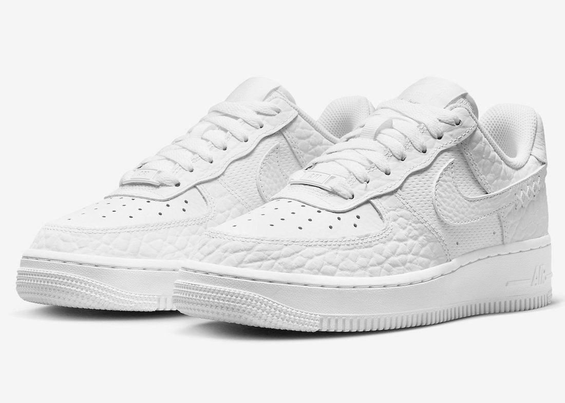 All-White Nike Air Force 1 Low “Color of the Month” With Reptile Textures - Rebranded Studios