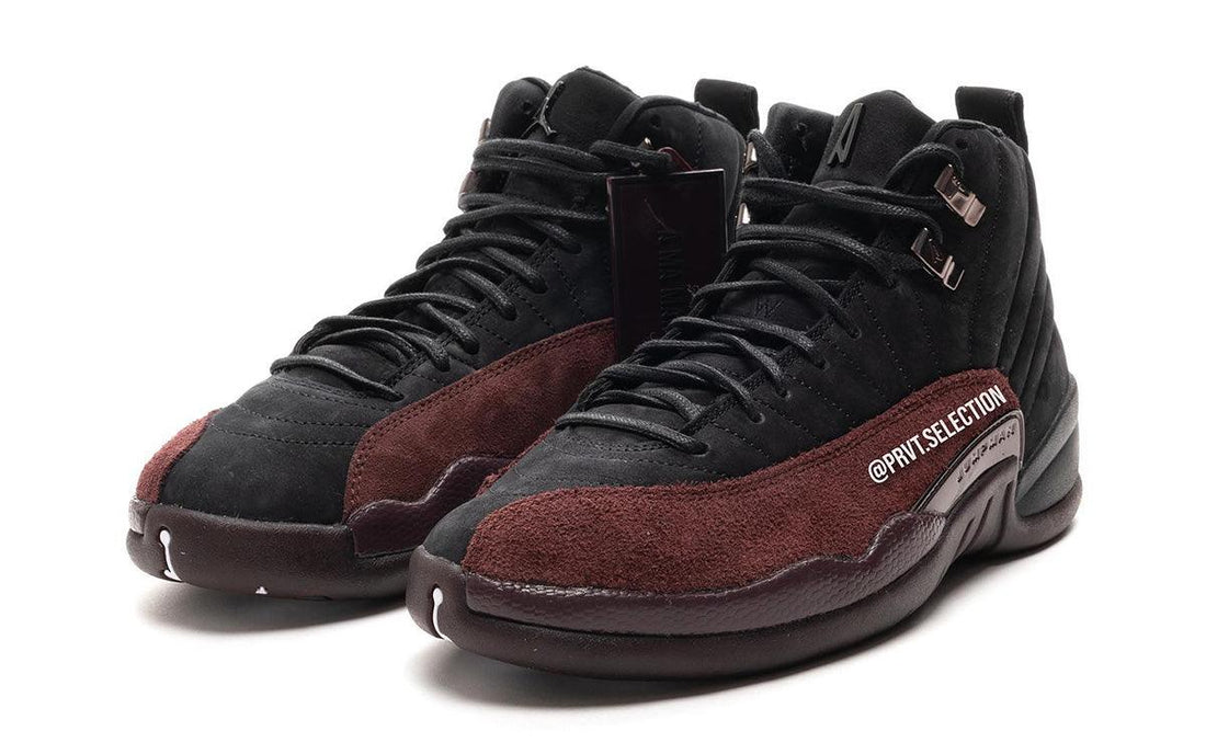 Detailed Shots of the A Ma Maniére x Air Jordan 12 “Black” - Rebranded Studios