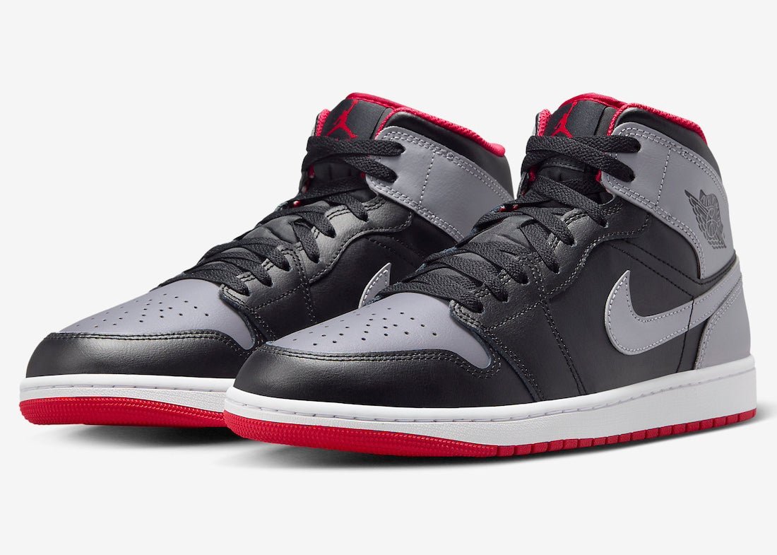 Fire Red Details Added To The Air Jordan 1 Mid “Shadow” - Rebranded Studios