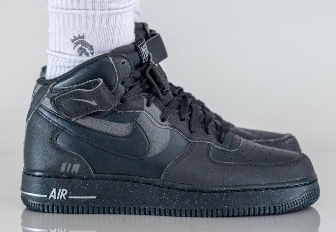 How The Nike Air Force 1 Mid “Off Noir” Looks On-Feet - Rebranded Studios