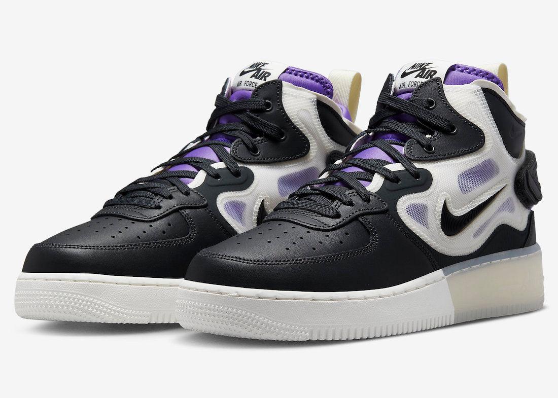 Nike Air Force 1 Mid React Appears in Black and Purple - Rebranded Studios