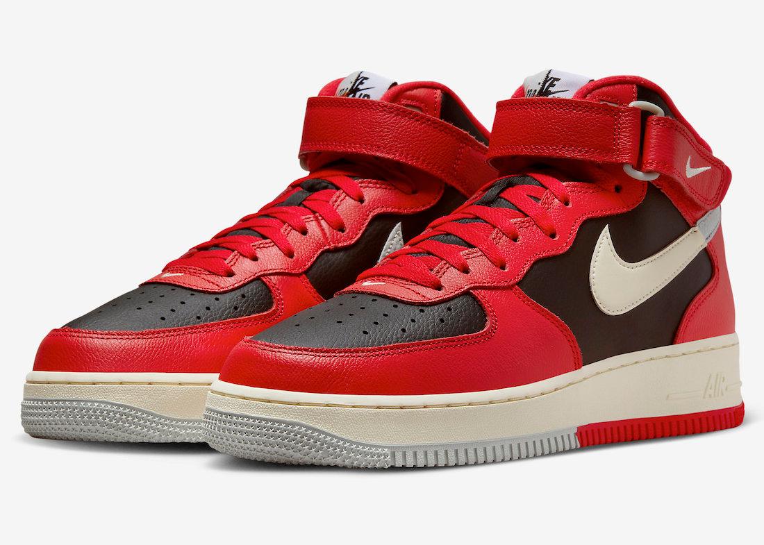 NIKE AIR FORCE 1 MID “SPLIT” SURFACES IN BLACK AND RED - Rebranded Studios