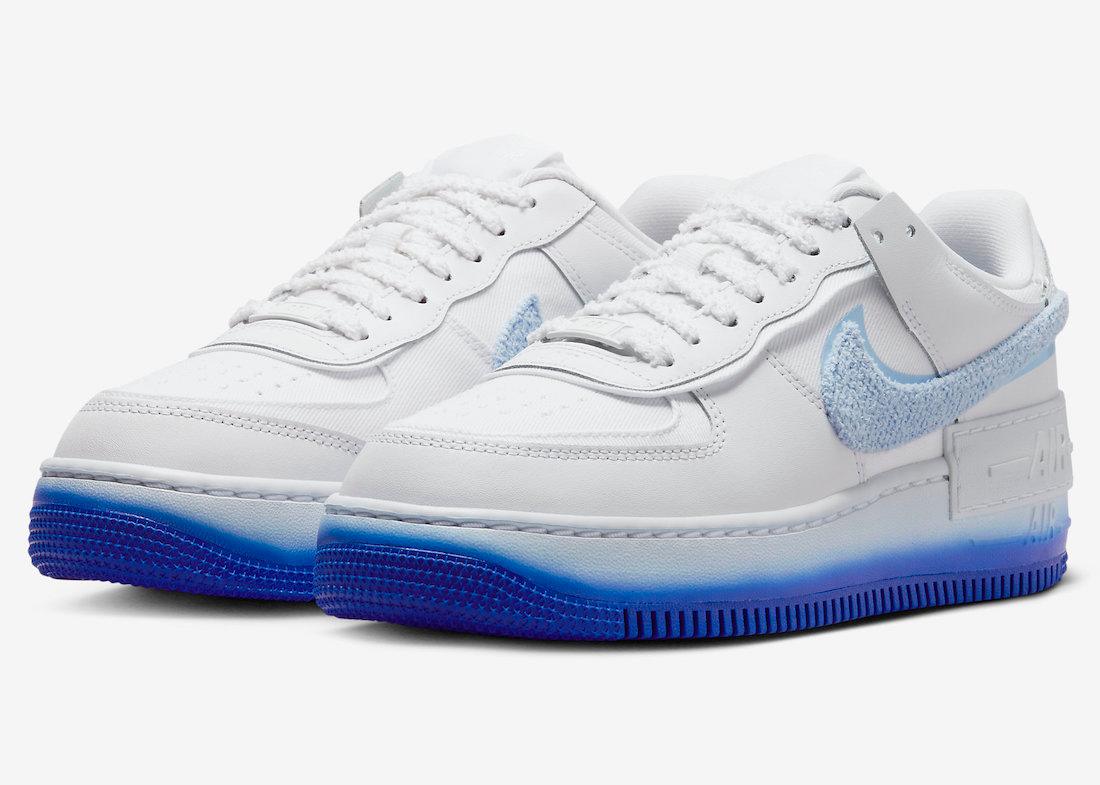 NIKE AIR FORCE 1 SHADOW SURFACES WHITE CHENILLE SWOOSHES - Rebranded Studios