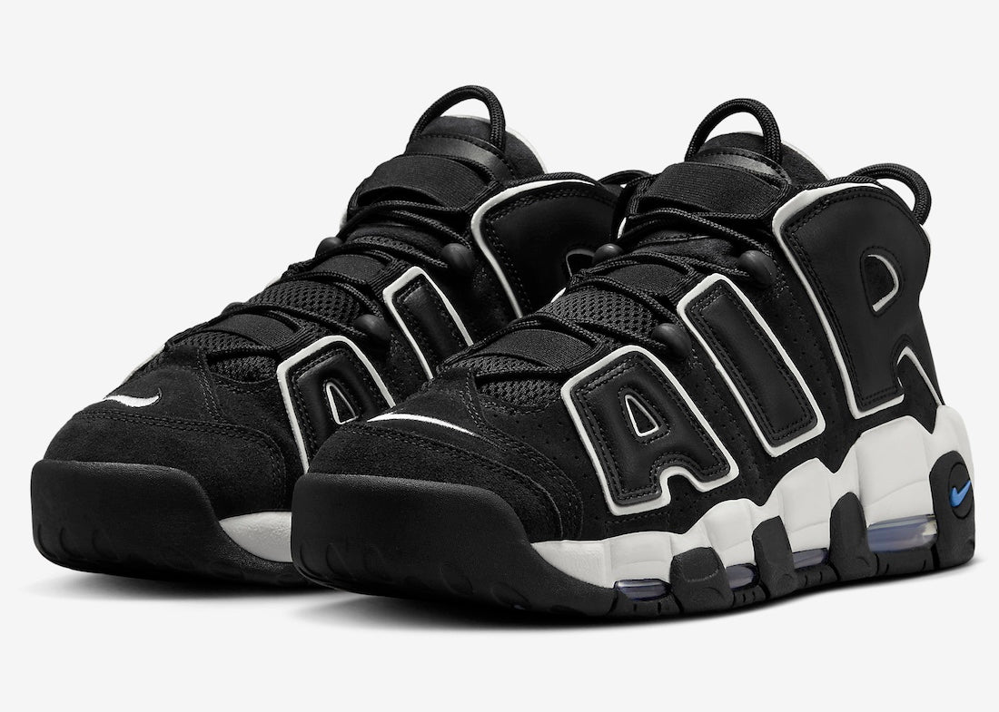 Nike Air More Uptempo Black With Star Blue Releases Spring 2024 - Rebranded Studios