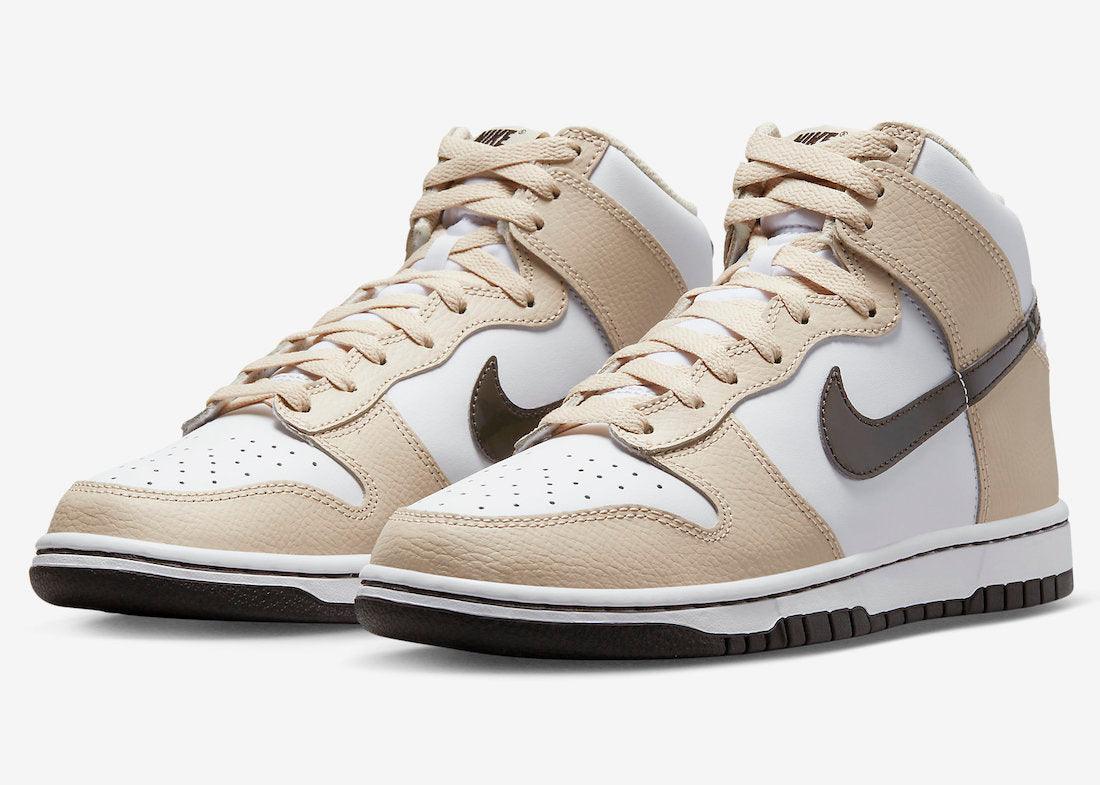 Nike Dunk High Surfaces With Brown Patent Swooshes - Rebranded Studios