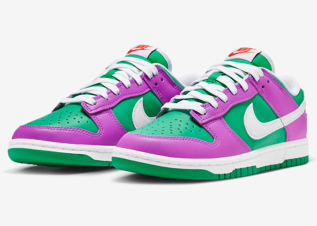 NIKE DUNK LOW SURFACES IN STADIUM GREEN AND FUCHSIA - Rebranded Studios