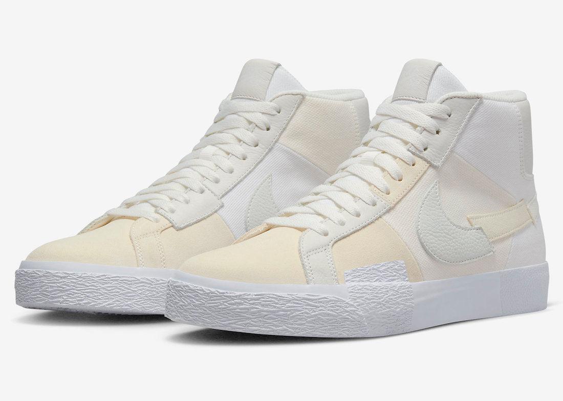 Nike SB Blazer Mid Covered in Sail and White - Rebranded Studios