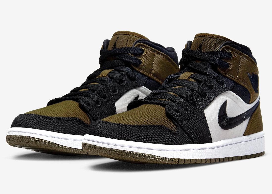 Official Photos of the Air Jordan 1 Mid “Olive Toe” - Rebranded Studios