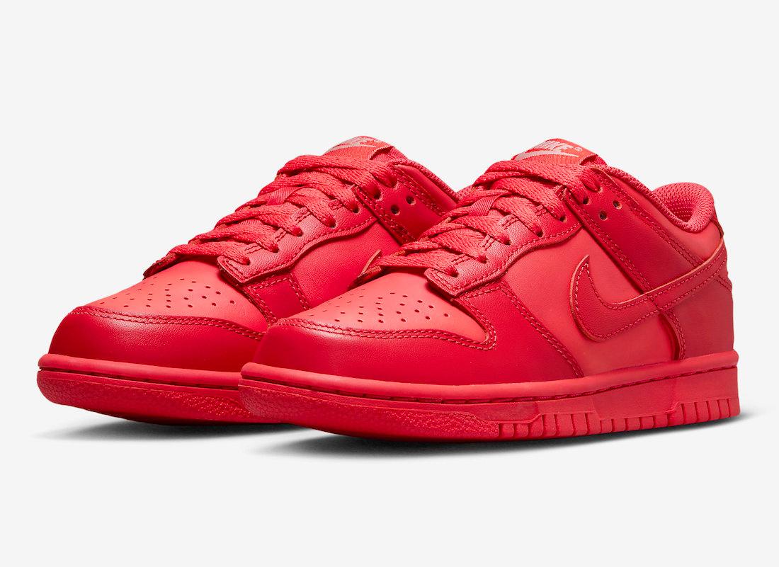 OFFICIAL PHOTOS OF THE NIKE DUNK LOW GS “TRACK RED” - Rebranded Studios