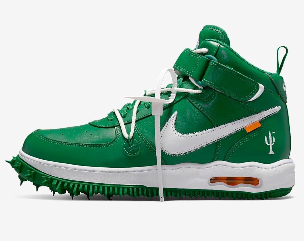Official Photos of the Off-White x Nike Air Force 1 Mid “Pine Green” - Rebranded Studios