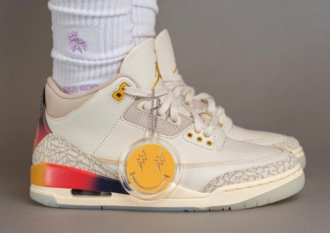On-Feet Photos of the J Balvin x Air Jordan 3 “Medellín Sunset” - Rebranded Studios