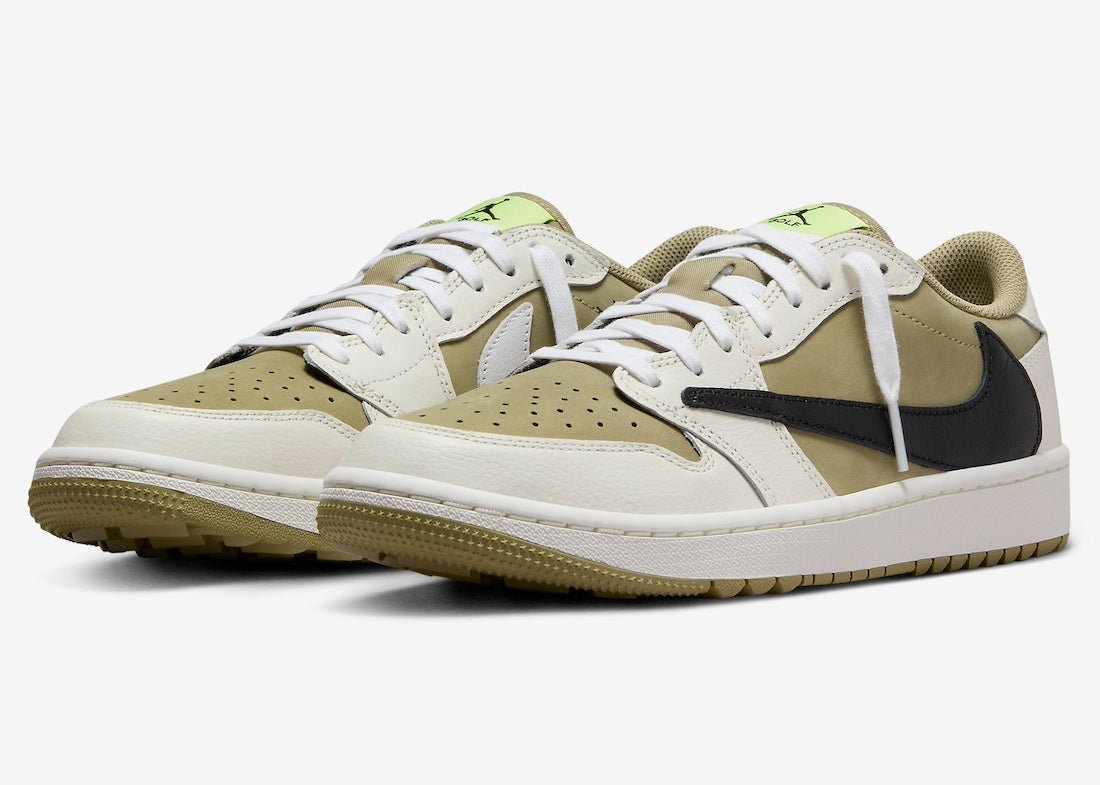 Travis Scott x Air Jordan 1 Low Golf “Olive” Releases October 13th - Rebranded Studios