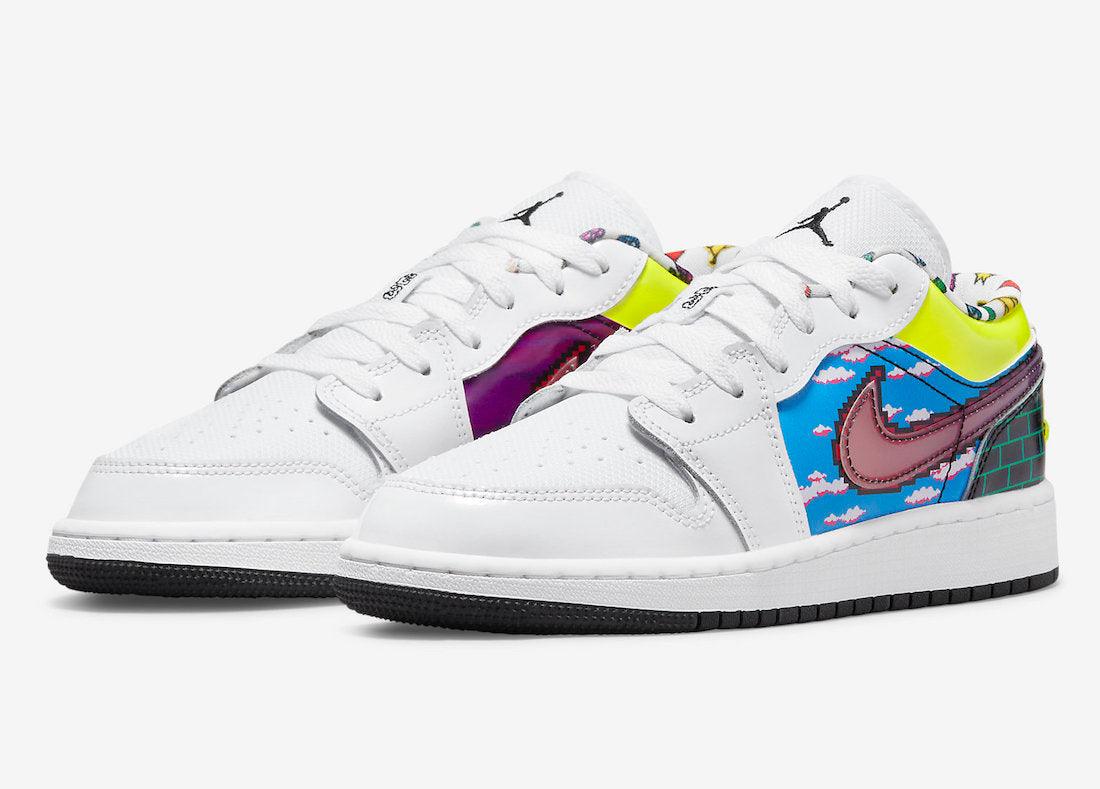 Video Game-Themed Air Jordan 1 Low For Kids - Rebranded Studios