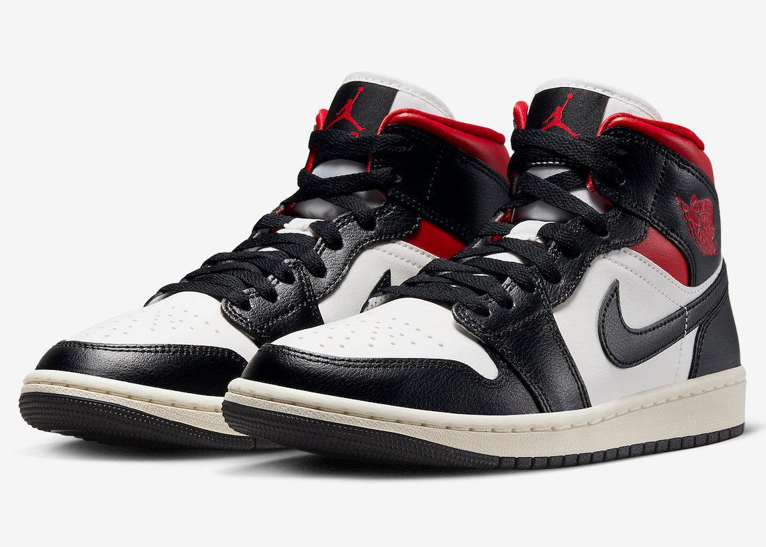 Women’s Air Jordan 1 Mid Appears in Black and Gym Red - Rebranded Studios