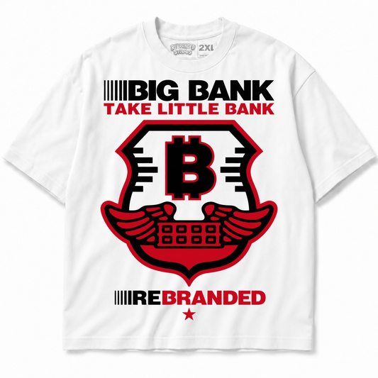 Rebranded Studios Big Bank Take Little Bank Air Jordan 9 OG Space Jam Graphic T-Shirt — alternate view
