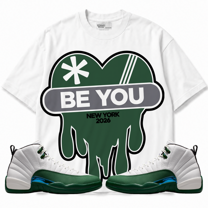 Be You Air Jordan 12 Bucks graphic T-shirt with matching sneakers