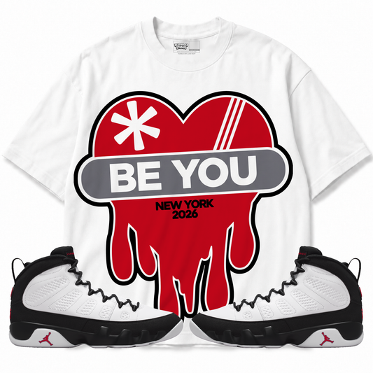 Be You (Air Jordan 9 OG Space Jam) T-Shirt with matching sneakers