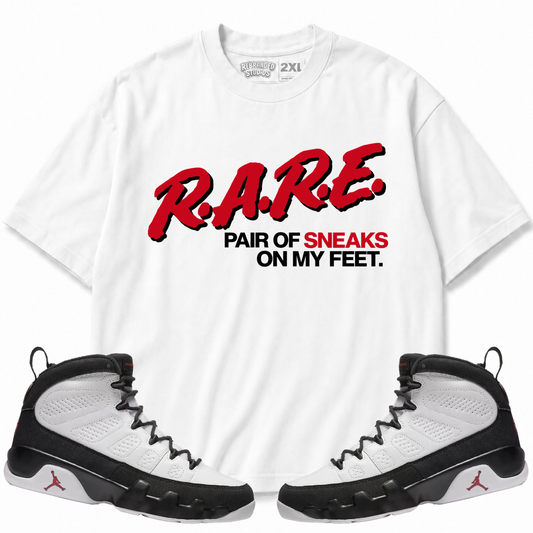 Rebranded Studios Rare Pair Of Sneaks On My Feet Air Jordan 9 OG Space Jam Graphic T-Shirt