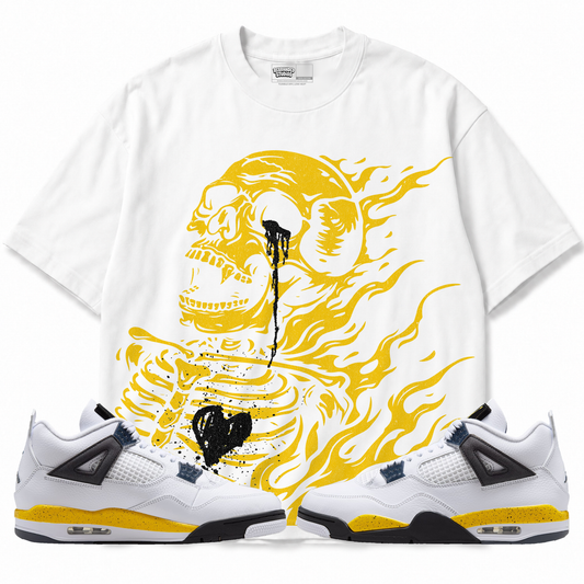 Club Air Jordan 4 Tour Yellow graphic T-shirt with matching sneakers