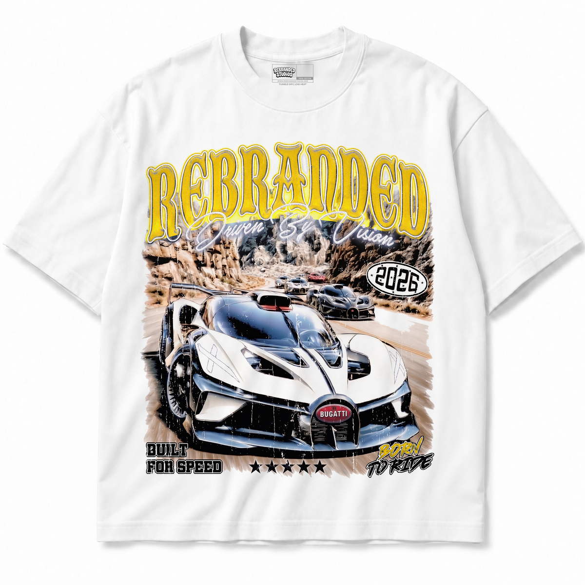 Driven By Vision Air Jordan 4 Tour Yellow graphic T-shirt front without sneakers