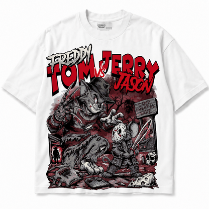 Freddy Tom Vs Jerry Jason (Air Jordan 9 OG Space Jam) T-Shirt front view