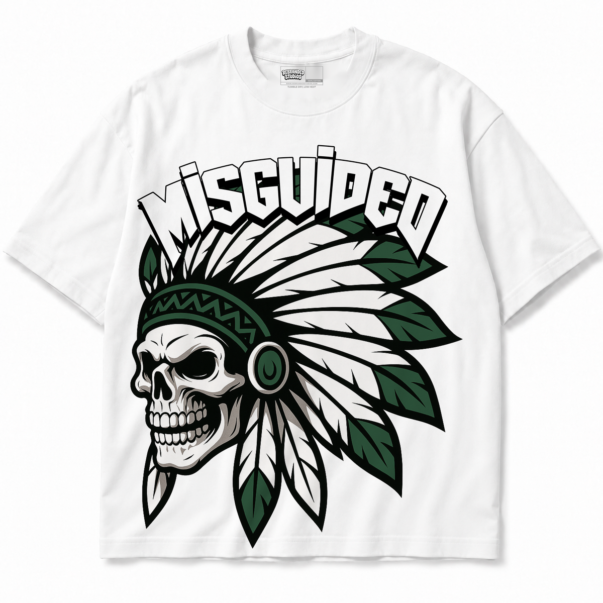 Chief Air Jordan 12 Bucks Graphic T-Shirt — white T-shirt front without sneakers