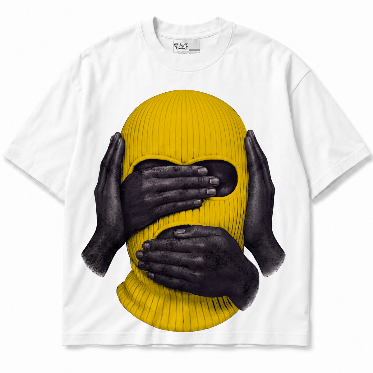 See No Evil Speak No Evil Hear No Evil Air Jordan 4 Tour Yellow graphic T-shirt front without sneakers