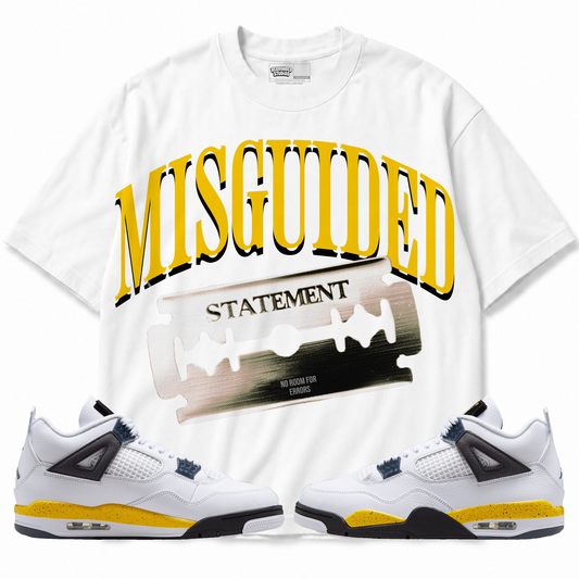 Statement Air Jordan 4 Tour Yellow graphic T-shirt with matching sneakers