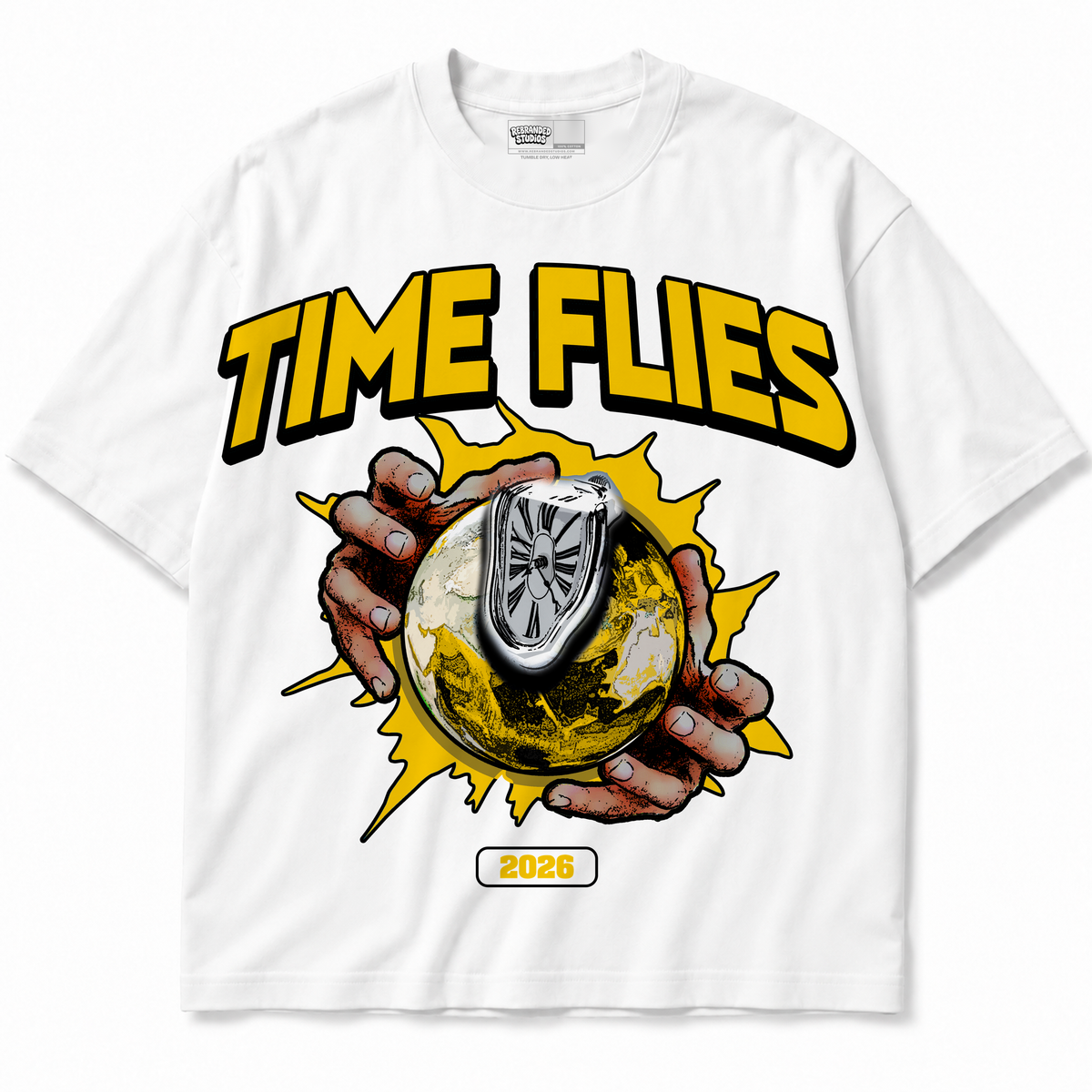 Time Flies Air Jordan 4 Tour Yellow graphic T-shirt front without sneakers