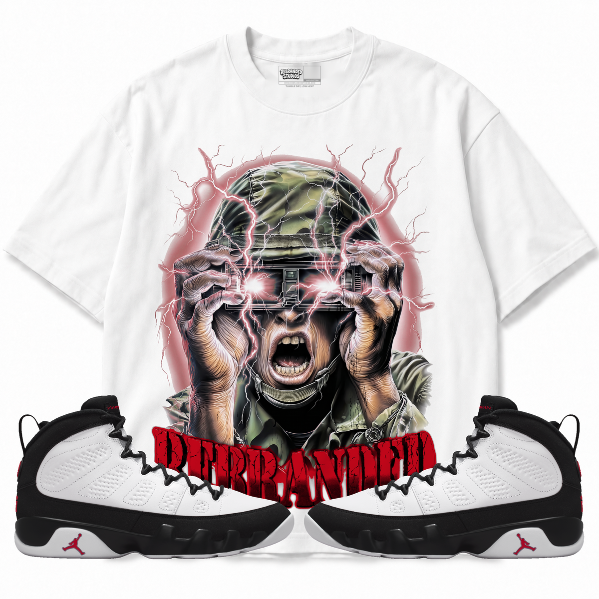 War Hero (Air Jordan 9 OG Space Jam) T-Shirt with matching sneakers