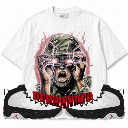 War Hero (Air Jordan 9 OG Space Jam) T-Shirt with matching sneakers
