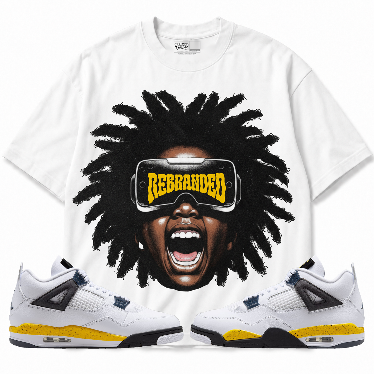 A Look Into The Future (Air Jordan 4 Tour Yellow) T-Shirt with matching sneakers