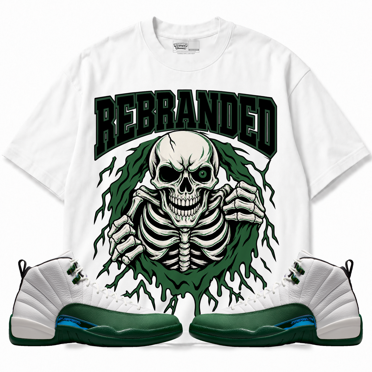 Bonez (Air Jordan 12 Bucks) T-Shirt with matching sneakers