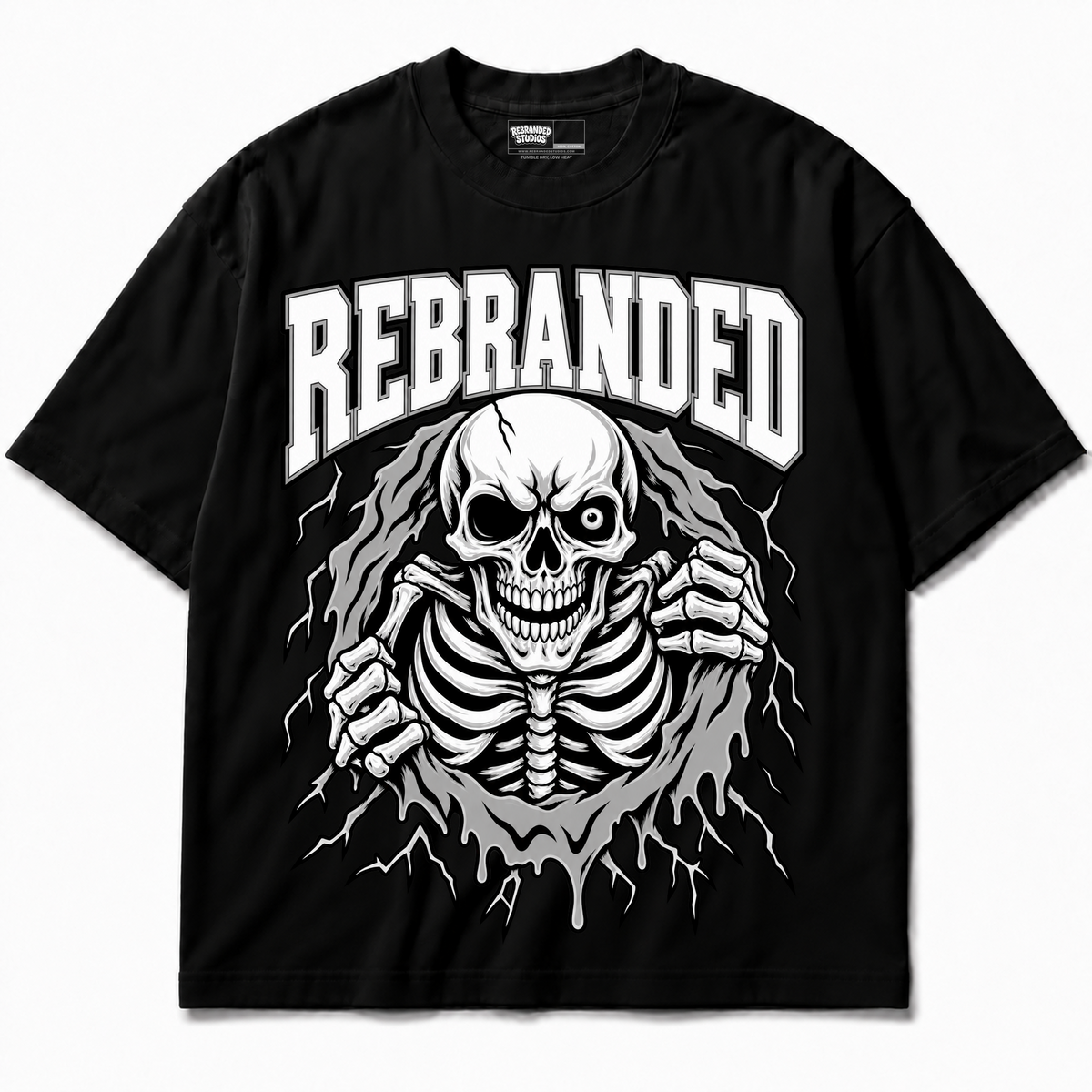 Bonez Air Jordan 8 Chrome black graphic T-shirt front without sneakers