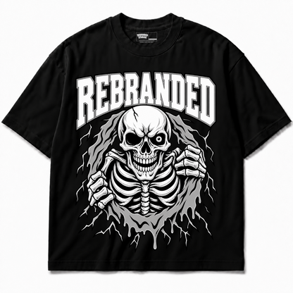 Bonez Air Jordan 8 Chrome black graphic T-shirt front without sneakers
