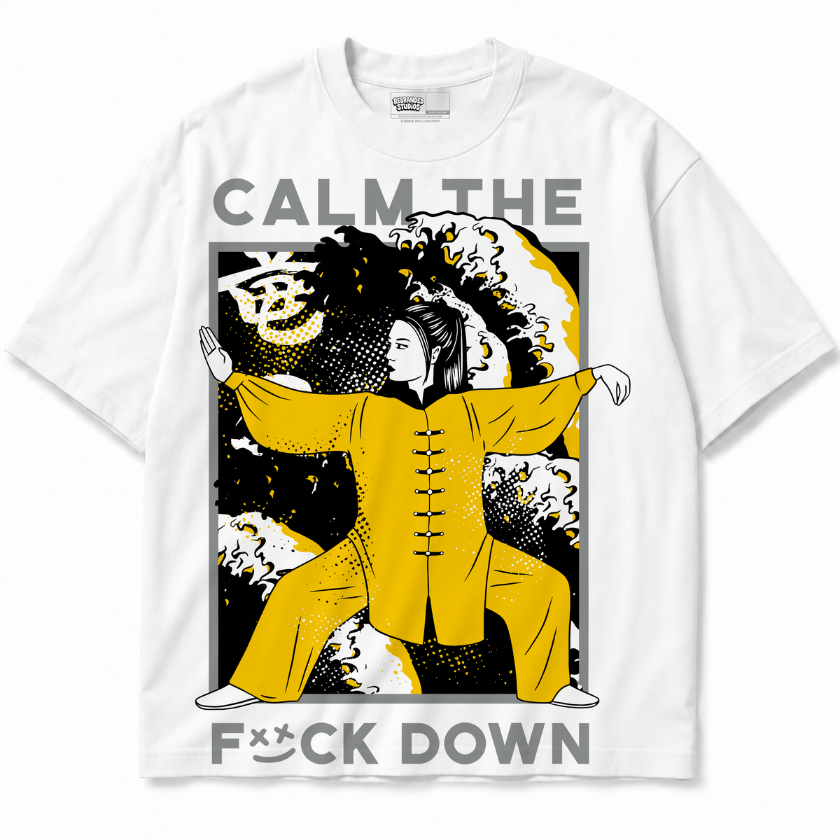 Calm TF Down (Air Jordan 4 Tour Yellow) T-Shirt front view