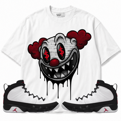 Clown (Air Jordan 9 OG Space Jam) T-Shirt with matching sneakers