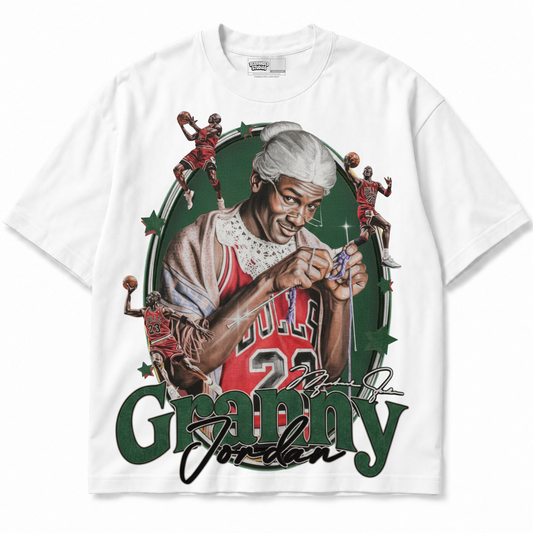 Granny Jordan (Air Jordan 12 Bucks) T-Shirt front view — alternate view