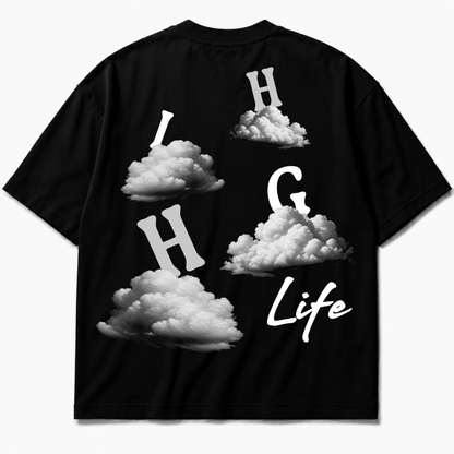 High Life Air Jordan 8 Chrome black graphic tee back print