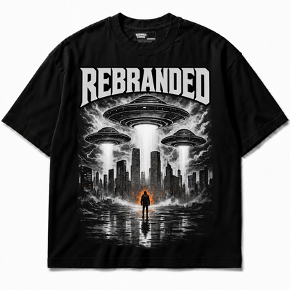 Invasion Air Jordan 8 Chrome black graphic tee front without sneakers